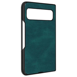 Coque de protection rigide pour Google Pixel Fold - AVIZAR - Simili Cuir Turquoise - Bleu - Adulte