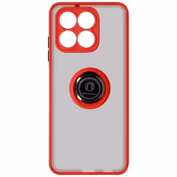 Coque de protection AVIZAR pour Honor X8a - Rouge - Bague métallique support Vidéo