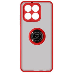 Coque de protection AVIZAR pour Honor X8a - Rouge - Bague métallique support Vidéo