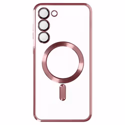 Coque AVIZAR pour Samsung S23 - Souple - Transparent / Rose - MagSafe