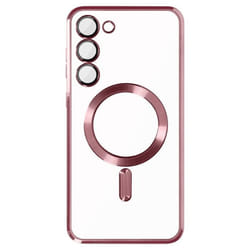 Coque AVIZAR pour Samsung S23 - Souple - Transparent / Rose - MagSafe