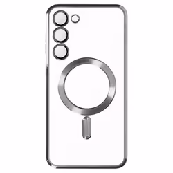 Coque AVIZAR pour Samsung S23 - MagSafe - Transparent / Argent - Protection caméra intégrée