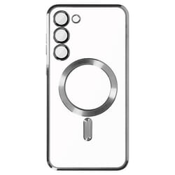 Coque AVIZAR pour Samsung S23 - MagSafe - Transparent / Argent - Protection caméra intégrée