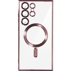 Coque - AVIZAR - Samsung S23 Ultra - Protection caméra transparente - Anneau magnétique - Rose