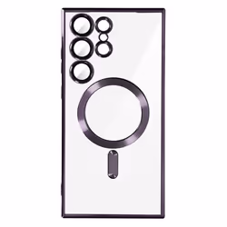 Coque MagSafe pour Samsung S23 Ultra protection caméra Transparent / Violet