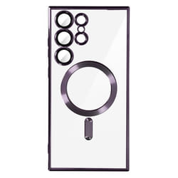 Coque MagSafe pour Samsung S23 Ultra protection caméra Transparent / Violet