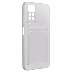 Coque pour Xiaomi Redmi Note 11 et 11s - AVIZAR - Fine Blanc - Silicone Souple - Porte-carte