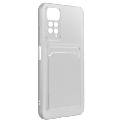 Coque pour Xiaomi Redmi Note 11 et 11s - AVIZAR - Fine Blanc - Silicone Souple - Porte-carte