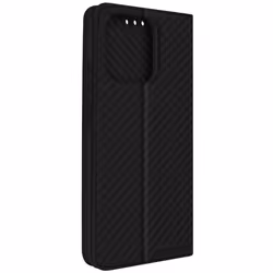 Etui pour Xiaomi Redmi 12C - AVIZAR - Noir - Effet carbone - Clapet magnétique - Support vidéo