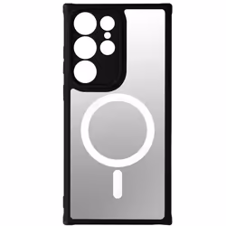 Coque MagSafe pour Samsung Galaxy S23 Ultra - AVIZAR - Dos Rigide et Contour Souple - Noir