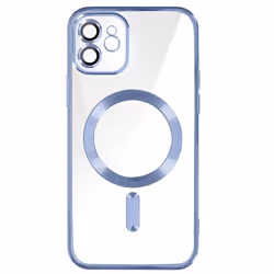Coque MagSafe - Apple - iPhone 12 - Silicone - Chromé - Bleu