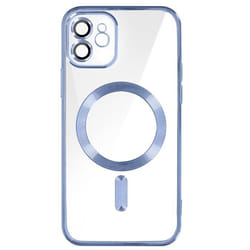 Coque MagSafe - Apple - iPhone 12 - Silicone - Chromé - Bleu