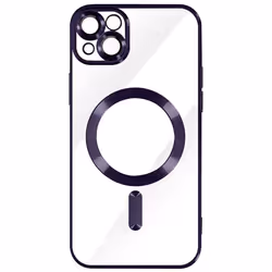 Coque - Apple - iPhone 13 - Silicone - Violet - MagSafe - Contour chromé
