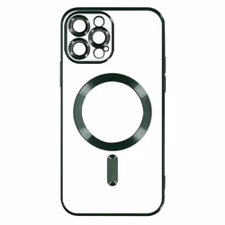 Coque MagSafe - Apple - iPhone 13 Pro - Silicone - Vert - Contour chromé