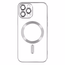 Coque MagSafe - Apple - iPhone 13 Pro Max - Silicone - Argent - Contour chromé