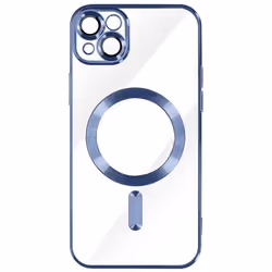 Coque MagSafe - Apple - iPhone 14 - Silicone - Bleu Clair - Contour chromé