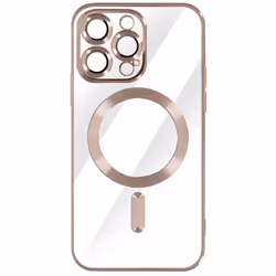 Coque MagSafe - Apple - iPhone 14 Pro Max - Silicone - Rose - Contour chromé