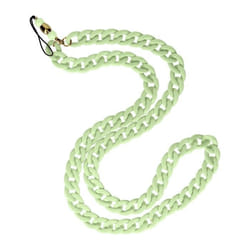 Bijou Téléphone Universel Chaîne Cubaine Plate 90cm avec Dragonne Vert Pâle