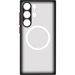 Coque MagSafe - Samsung - S23 Ultra - Noir - Antichocs - Dos fumé et contour coloré