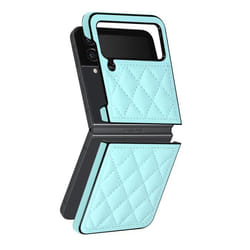 Coque - Rhombus Chic - Samsung Galaxy Z Flip 4 - Simili cuir - Bleu Clair - Élégant et raffiné
