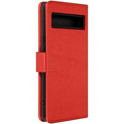 Étui Folio - AVIZAR - Google Pixel 7a - Simili-cuir rouge - Clapet fonction support - Rangements intégrés