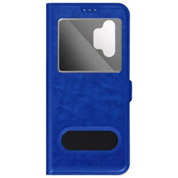 Étui Fenêtre - Samsung - A13 5G/A04s - Bleu - Silicone - Aimanté