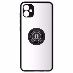 Coque Support - Samsung - Galaxy A04e - Polycarbonate + Silicone - Bague de maintien - Noir