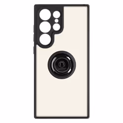 Coque Support compatible avec Samsung S23 Ultra Noir Coque Anneau