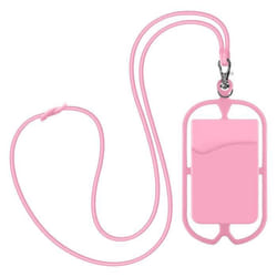 Coque - AVIZAR - NeckPouch - Silicone - Rose - Universelle avec Cordon