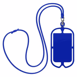 Coque Cordon - NeckPouch - Silicone - Bleu Nuit - Universelle pour téléphone