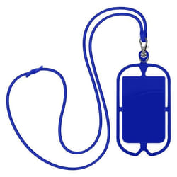 Coque Cordon - NeckPouch - Silicone - Bleu Nuit - Universelle pour téléphone