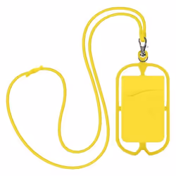 Coque Cordon - NeckPouch - Universel - Jaune - Silicone - Souple