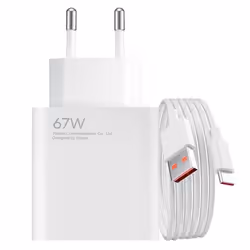 Chargeur secteur - XIAOMI - USB 67W - Câble USB-C inclus - Charge rapide - Compatible tous appareils