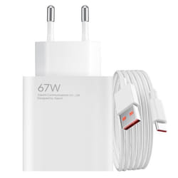 Chargeur secteur - XIAOMI - USB 67W - Câble USB-C inclus - Charge rapide - Compatible tous appareils
