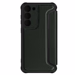 Étui - Razor Book - Samsung Galaxy S23 Plus - Carbone Vert foncé - Protection intégrale - Porte-carte intégré