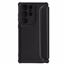 Étui - Razor Book - Samsung Galaxy S23 Ultra - Carbone Noir - Protection intégrale - Porte-carte intégré