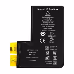 Batterie sans BMS pour iPhone 13 Pro Max - AVIZAR - Capacité 4352mAh - Lithium Ion - 37 V