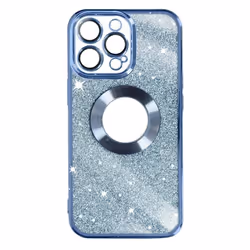 Coque iPhone 13 Pro - Protecam Spark - Pailleté Bleu - Silicone Gel - Caméra Protégée - Élégante