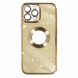 Coque iPhone 13 Pro Max - Protecam - Paillette Or - Silicone Gel - Caméra Protégée - Design Brillant