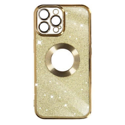 Coque iPhone 13 Pro Max - Protecam - Paillette Or - Silicone Gel - Caméra Protégée - Design Brillant