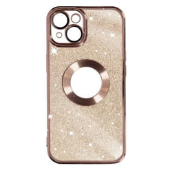 Coque iPhone 14 Plus - Protecam Spark - Paillette Rose Gold - Silicone Gel - Caméra Protégée - Élégante