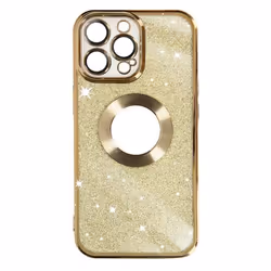 Coque iPhone 14 Pro - Protecam - Paillette Or - Silicone Gel - Caméra Protégée - Élégante