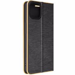 Étui iPhone 14 - Luna - Noir - Simili cuir - Rabat magnétique - Rangement carte