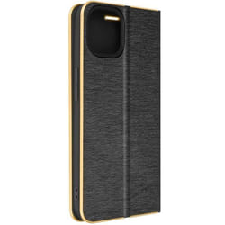 Étui iPhone 14 - Luna - Noir - Simili cuir - Rabat magnétique - Rangement carte