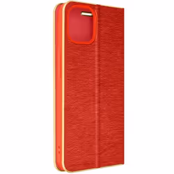 Étui iPhone 14 - Luna - Rouge - Simili cuir - Rabat magnétique - Rangement carte