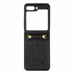 Coque - Mandala - Samsung Galaxy Z Flip 5 - Noir - Semi-rigide - Bandoulière amovible