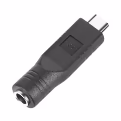 Adaptateur de charge AVIZAR 197499-ADA-C007 DC 5.5 x 2.1mm vers USB-C - Noir - Compatible tout appareil USB C