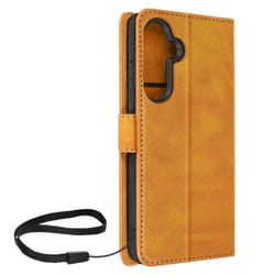 Étui - AVIZAR - Samsung Galaxy S23 FE - Simili cuir camel - Support vidéo - Protection intégrale