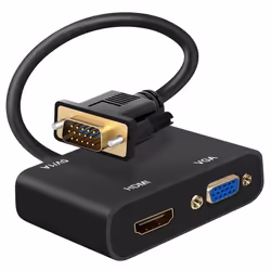 Adaptateur vidéo - Non spécifié - VGA vers HDMI - Double sortie - Résolution 2K - Design compact