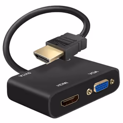 Adaptateur vidéo - Non spécifié - HDMI vers VGA - Double sortie - HD - Design compact